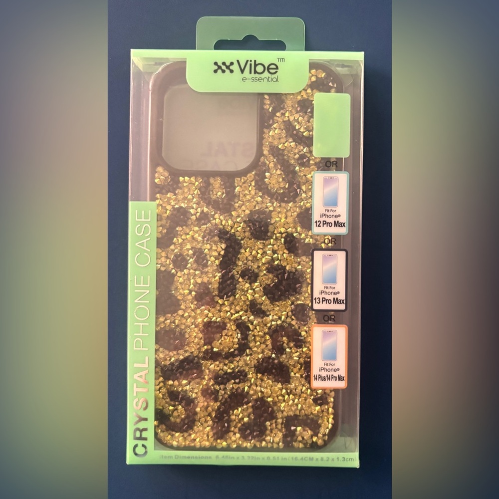 Leopard Print Crystal Phone Case by eBay Vibe e-essential for iPhone